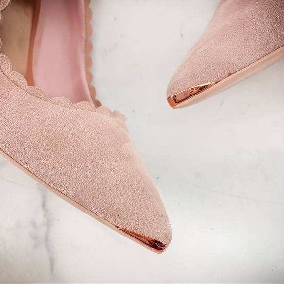 COPY - TED BAKER Heels Pink Sloana Scalloped Trim Suede - Picture 11 of 16